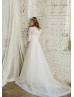 Two Piece Long Sleeve Ivory Lace Tulle Wedding Dress